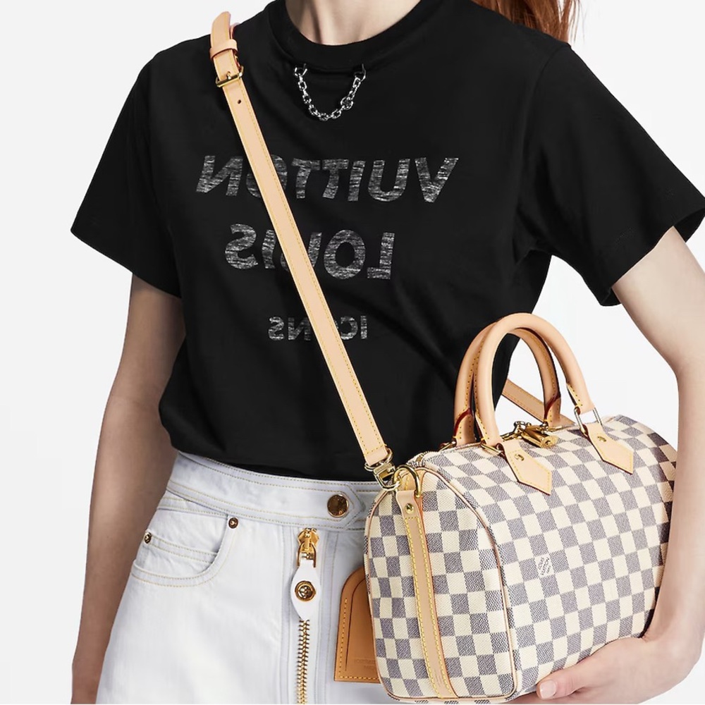 Brand New Authentic Louis Vuitton Speedy Bandouliere 25 Damier Azur
